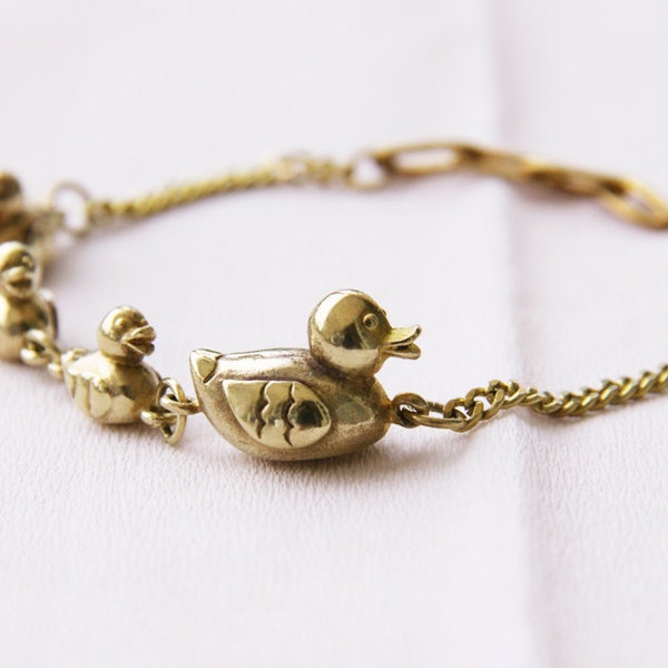 Charm Duck Line Bracelet, Cute Animal Duck Line Bracelet,Gold Duck Line Bracelet,Ducklings Line Bracelet,Everyday Jewelry Bracelet