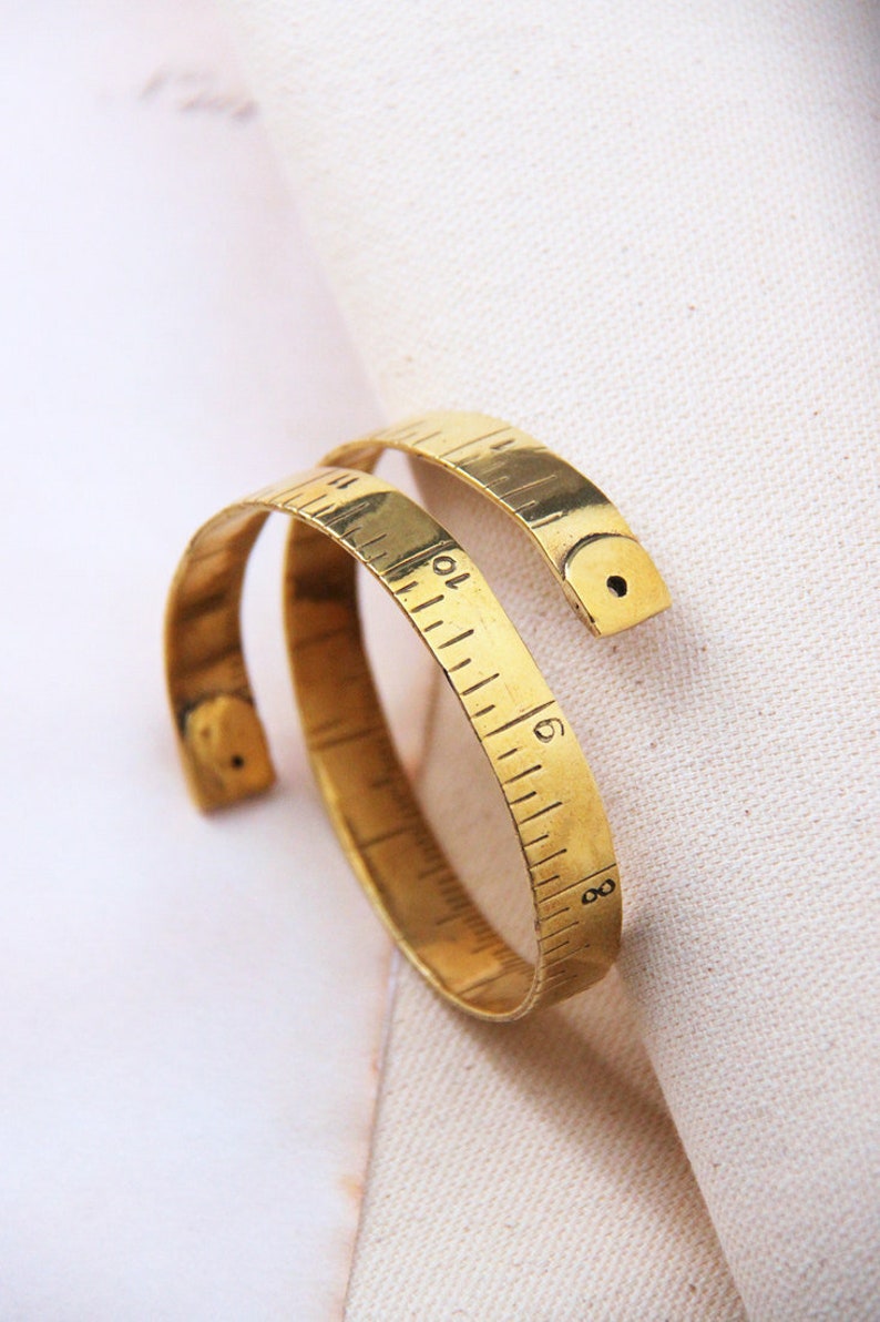 Gold Measure Tape Banglegold Measure Tape Cuffgold Measure Etsy