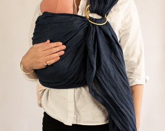 Safety Tested Ring Sling Baby Carrier - Supports Newborn to Toddler, Adjustable Size