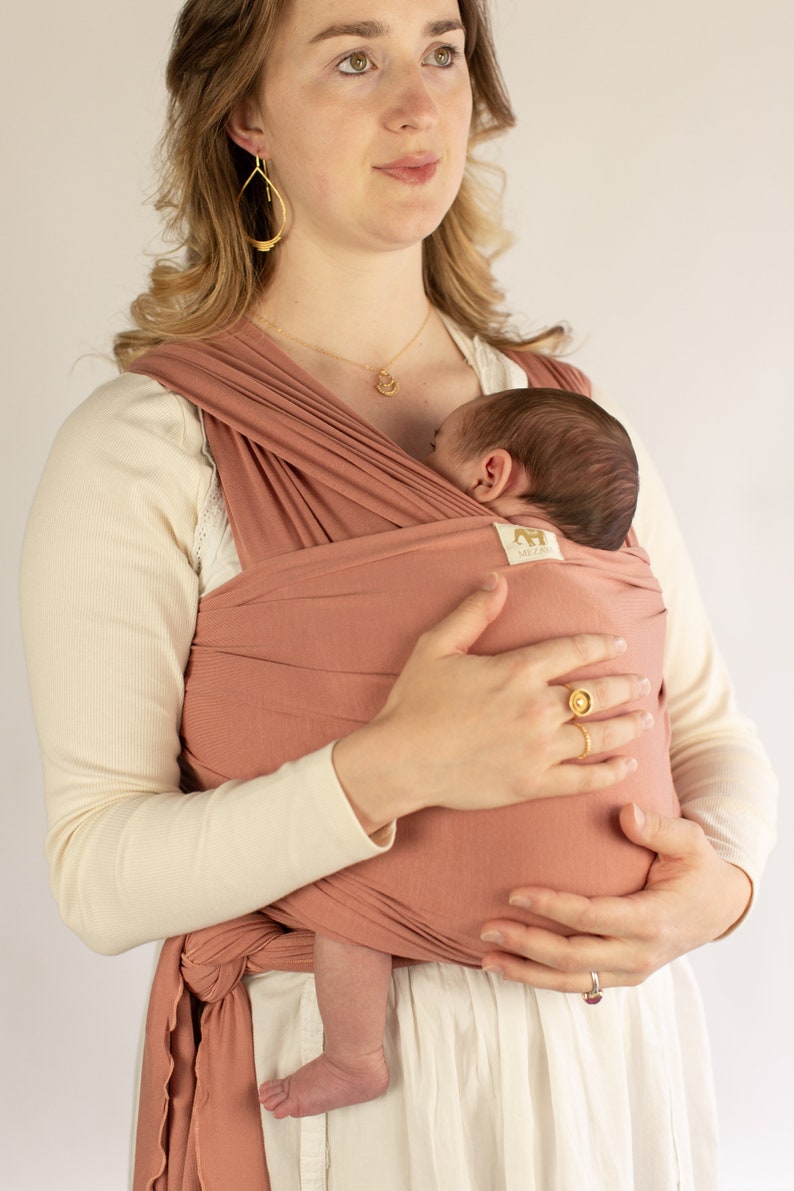 Newborn Baby Wrap Carrier stretchy UK made modal fabric , Adjustable Size, Safety Tested image 2