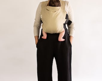 Linen Ergonomic Baby Carrier (Sandstone) UK Made