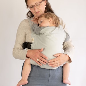Portabebés con clip ergonómico de lino de lujo (London Light) Fabricado en el Reino Unido