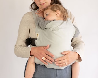 Luxury Linen Ergonomic Clip Baby Carrier (London Light) UK Made