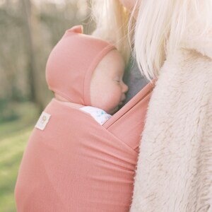Newborn Baby Wrap Carrier stretchy UK made modal fabric , Adjustable Size, Safety Tested image 8