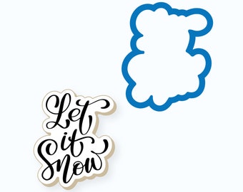 Christmas Cookie Cutter | Let it Snow Plaque Cookie Cutter | Christmas Plaque Cookie Cutter | Winter Cookie Cutter | Let it Snow | FrostedCo