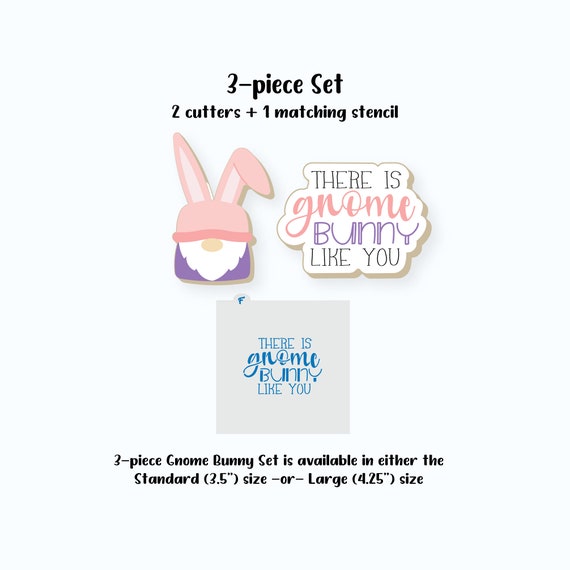 Easter Cookie Cutters | Gnome and Plaque Cutter Set | Gnome Cookie Cutter | Plaque Cookie Cutter | Gnome Bunny Cookie Cutter | Spring Gnome