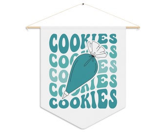 Cookier Gift | Cookies Pennant with Piping Bag | Baker, Gift, Swag, Cookie, Frosted, Icing, Piping Bag, Cute, Baking, Kitchen, Artwork