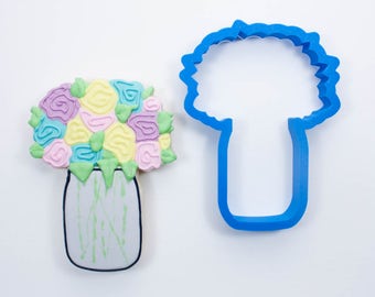 Flower Jar Cookie Cutter | Mother's Day Cookie Cutter | Flower Cookie Cutter | Easter Cookie Cutter | Spring Cookie Cutters