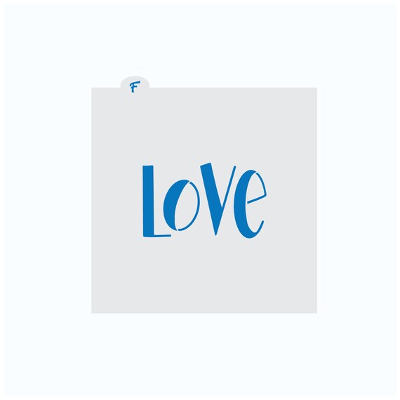 Love Cookie Stencil | Love Plaque Stencil | Cookie Stencil | Bridal Shower Cookie Stencil | Wedding Cookie Stencil | Hand Drawn Love Stencil