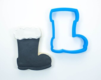 Christmas Cookie Cutters | Santa Boot Cookie Cutter, Winter Boot, Snow Boot, Fondant, Clay, Earring, Jewelry, Craft