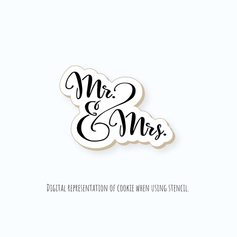 Wedding Cookie Stencil Bridal Shower Cookie Stencil Mr & Etsy