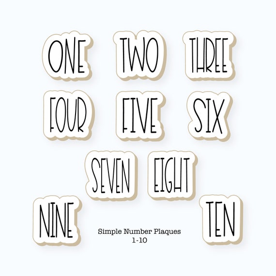 Number Cookie Cutters | Number Set Cookie Cutters | Simple Number Plaques Cookie Cutter Set | Numbers 1-10 Cookie Cutter Set Il_570xn
