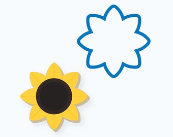 Sunflower Cookie Cutter | Simple Sunflower | Flower | Fall Flower
