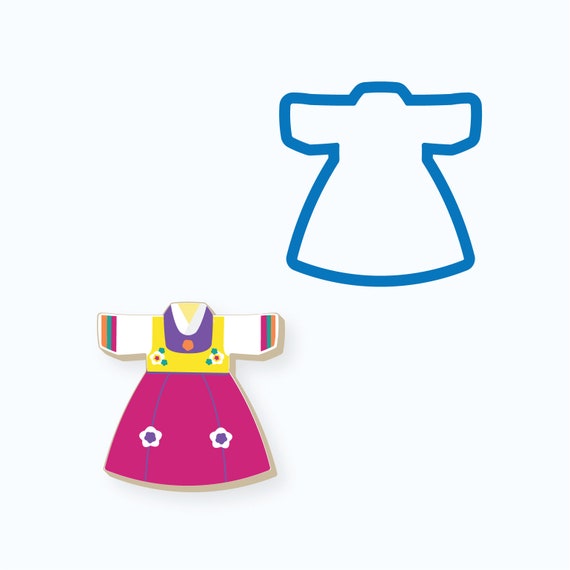Hanbok Cookie Cutter | Hanbok Outfit Cookie Cutter | Girls Hanbok Cookie Cutter | Girl Hanbok Cookie Cutter | FrostedCo Il_570xn