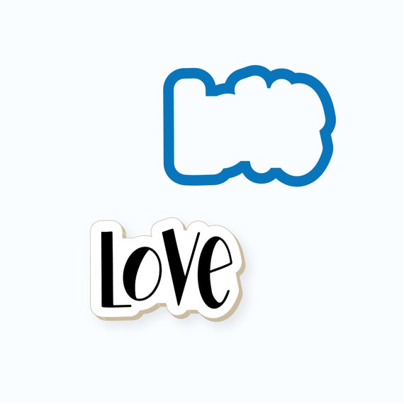 Wedding Cookie Cutter | LOVE, Plaque, Valentines Day, Bridal Shower, Frosted, Icing, Baking, Fondant, Polymer Clay, Jewelry, Pottery Il_570xn