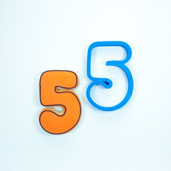 Chubby Number 5 Cookie Cutter | Five Cookie Cutter | Number Cookie Cutters | Birthday Cookie Cutters | Unique Cookie Cutters Il_570xn