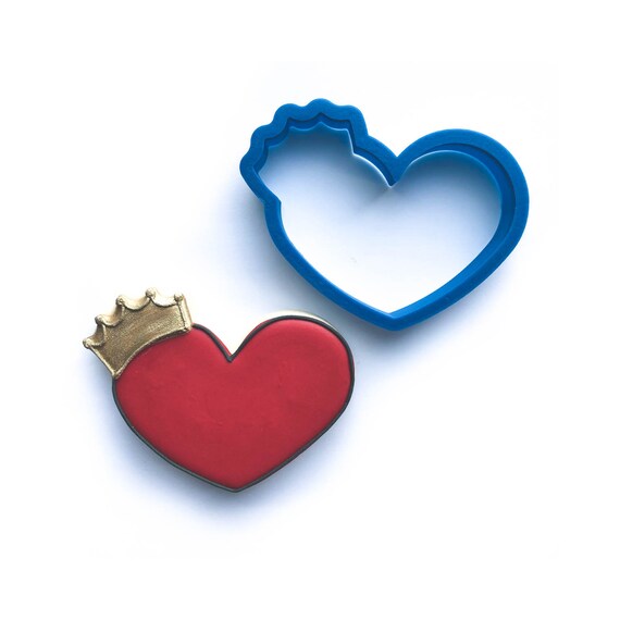 Heart Cookie Cutter | Heart with Crown Cookie Cutter | Valentine Cookie Cutter | Valentines Cookie Cutter | Unique Cookie Cutters