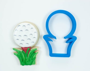 Golf Ball Cookie Cutter | Golf Ball on Tee, Father's Day, Birthday, Dad, Sports, Frosted, Fondant, Polymer Clay, Craft, Jewelry, Pottery