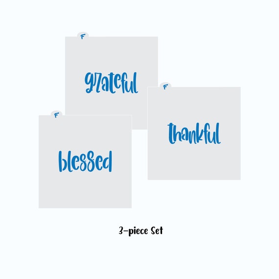 Thanksgiving Stencil, Grateful Thankful Blessed Cookie Stencils