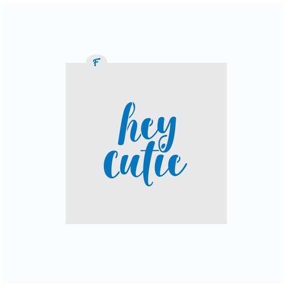 Baby Shower Cookie Stencil | Hey Cutie Cookie Stencil | Baby Shower Craft Stencil | Craft Stencil Il_570xn