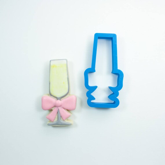 Champagne Flute with Bow Cookie Cutter Il_570xn