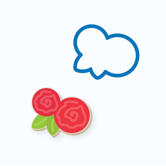 Rosette Cookie Cutter | Simple Rose Cookie Cutter | Flower Cookie Cutter | Rose with Leaves Cookie Cutter | Flower with Leaves Cookie Cutter Il_570xn