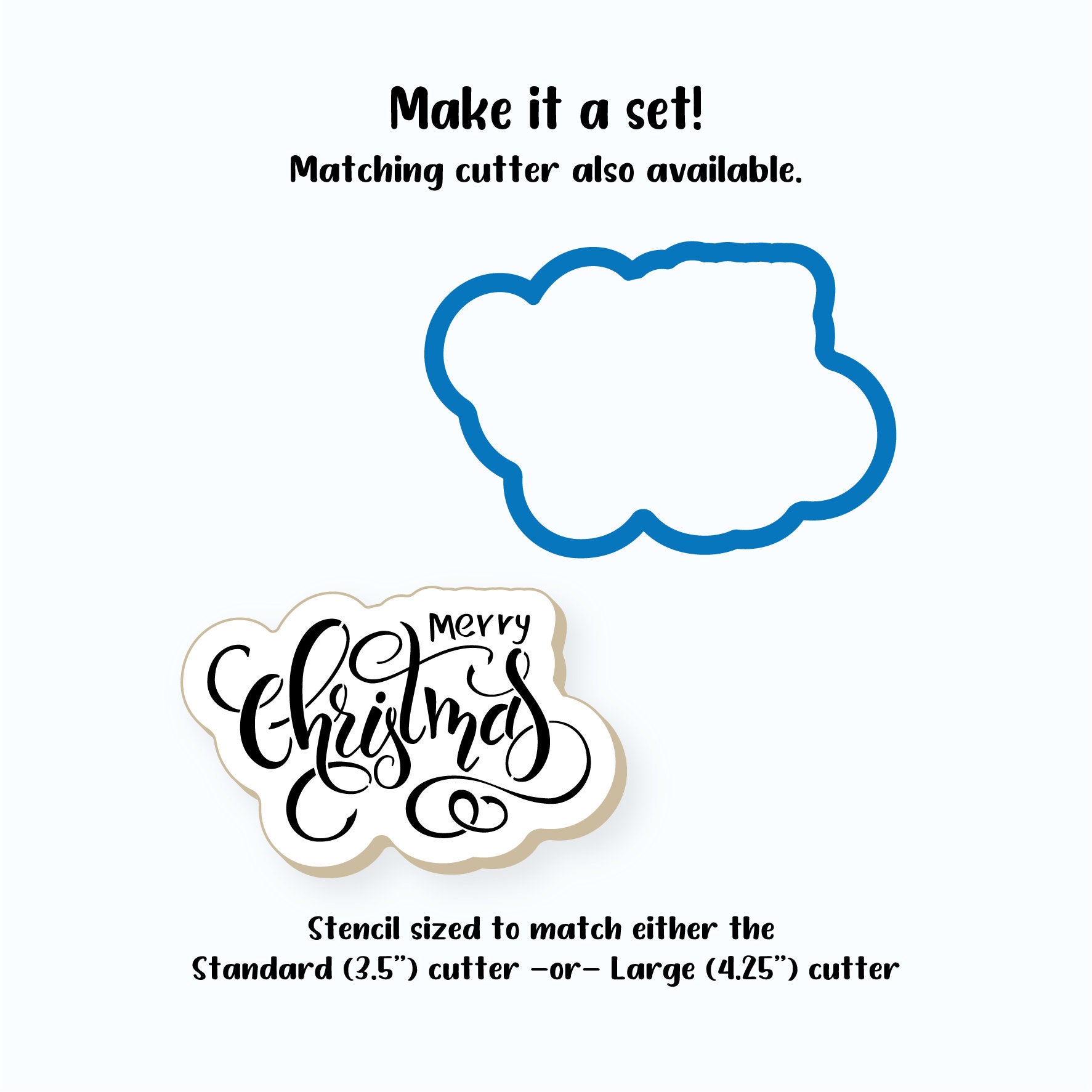 Christmas Stencil Merry Christmas Cookie Stencil Stencil Etsy