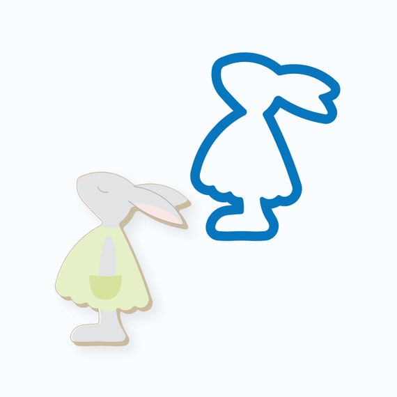Easter Cookie Cutter | Easter Bunny, Rabbit, Girl, Spring, Animal, Baby Shower, Mini, Frosted, Fondant, Polymer Clay, Jewelry, Pottery