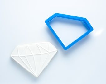 Diamond Cookie Cutter | Gemstone Cookie Cutter, Prism Cookie Cutter, Clay Cutter, Mini, Fondant, Polymer Clay, Jewelry, Earrings, Pottery