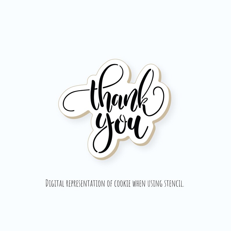 Thank you stencil thank you cookie stencil cookie stencil  etsy Thank you stencil thank you cookie stencil cookie stencil  etsy