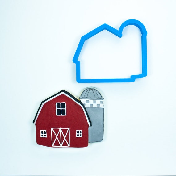 Barn Cookie Cutter Barn with Silo Cookie Cutter Farm Cookie Cutters Birthday Cookie