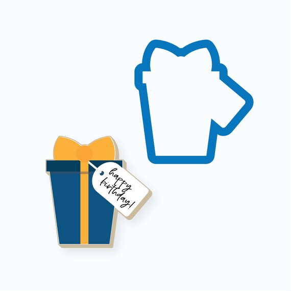Gift Cookie Cutter | Tapered Gift with Tag Cookie Cutter | Present Cookie Cutter | Birthday Gift Cookie Cutter | Christmas Present Cutter Il_570xn