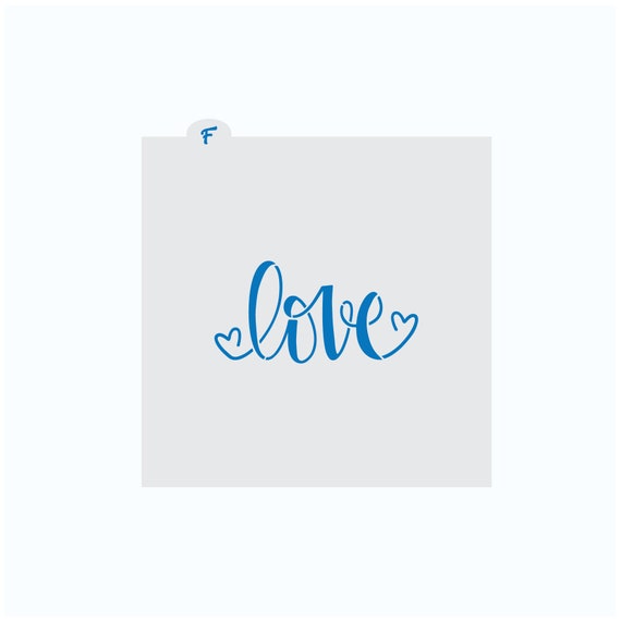 Love Cookie Stencil | Love Plaque Stencil | Cookie Stencil | Bridal Shower Cookie Stencil | Wedding Cookie Stencil | Hand Drawn Love Stencil Il_570xn