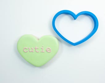 Heart Cookie Cutter | Valentine Cookie Cutter, Mini, Love, Wedding, Conversation, Craft, Frosted, Fondant, Polymer Clay, Jewelry, Pottery