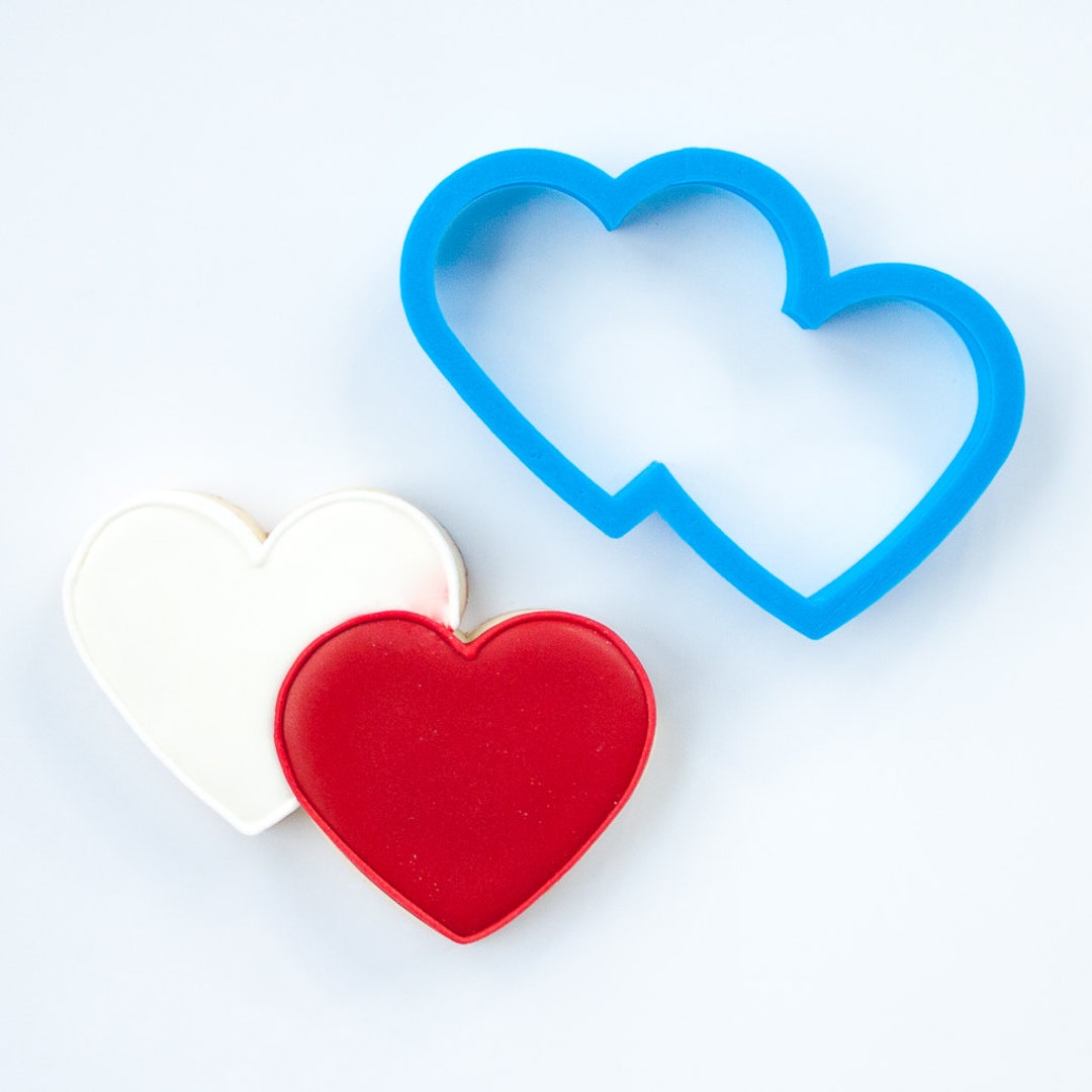 Double Heart Cookie Cutter Heart Shaped Cookie Cutter Etsy