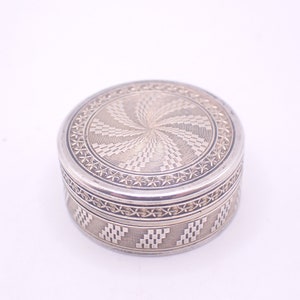 Antique Pill Snuff Box French Silver Minerva Hallmarked Gilt Interior