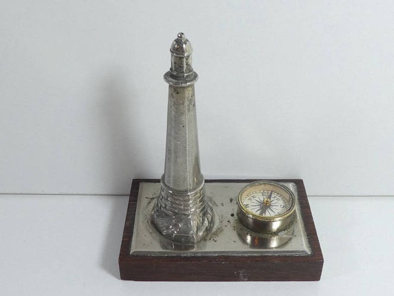 Vintage Novelty Miniature Lighthouse Compass Desk Ornament Etsy