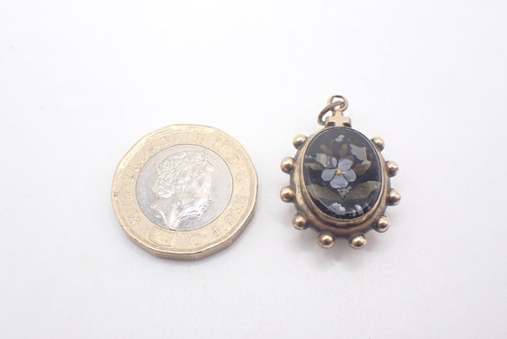 Antique Picture Photo Mourning Locket Gold Plated… - image 4