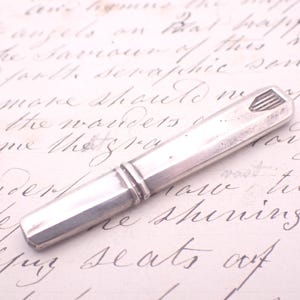 Art Deco Francuski Srebrny Etui na Igły Do Szycia Etui Holder