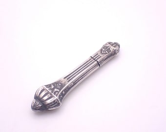 Antique Sewing Needle Case Etui Holder Art Nouveau French Solid Silver