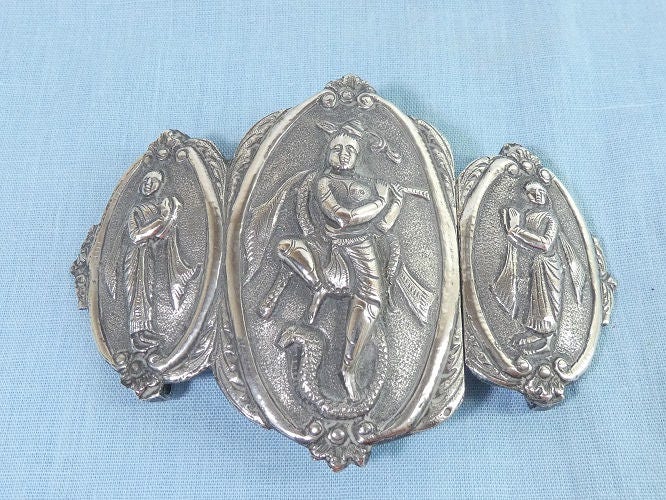 Antique Belt Buckle Solid Silver Chinese Japanese Eastern | Etsy