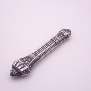 Antique Sewing Needle Case Etui Holder Art Nouveau French Solid Silver