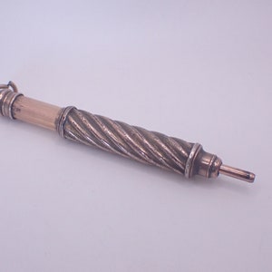 French Silver Gild Vermail Telescopic Propelling Pencil Fob Chatelaine Twist Decoration