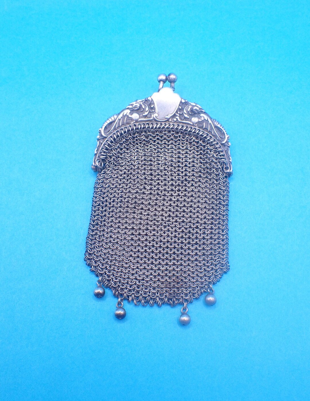 Antique Sovereign Coin Mesh Purse Dragon Griffin Decoration Chatelaine ...