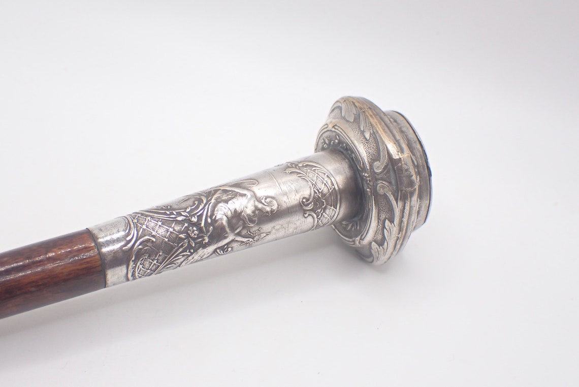 Ladies Cane Parasol Umbrella Handle Pill Snuff Box Combination Etsy