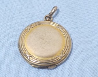 Foto antigua imagen medallón colgante decorado recuerdo doble cara chapado en oro francés