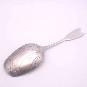 Antique Russian 84 Silver Tea Caddy Spoon Scoop Hn Engraved