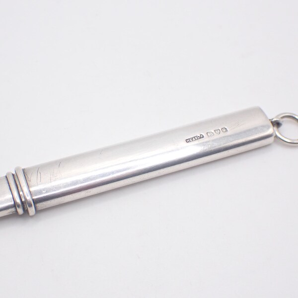 Antique English Sterling Silver Pendant Pencil Holder Pen Case Chester Henry Griffith & Sons Ltd ca 1906