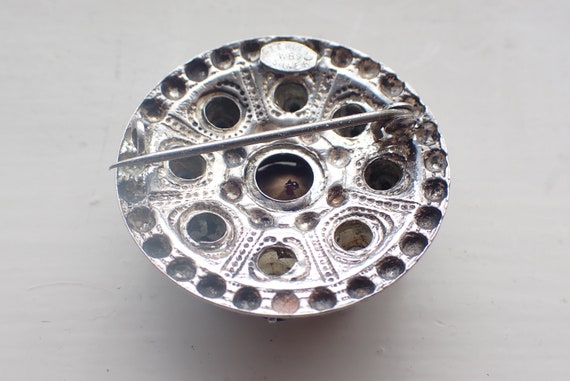 Sterling Silver Amethyst Cloak Brooch Pin Scottis… - image 2