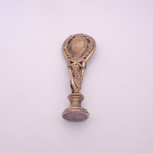 Antike Bronze Wachs Siegel French Schreibtisch Stempel Rosen Und Schleife